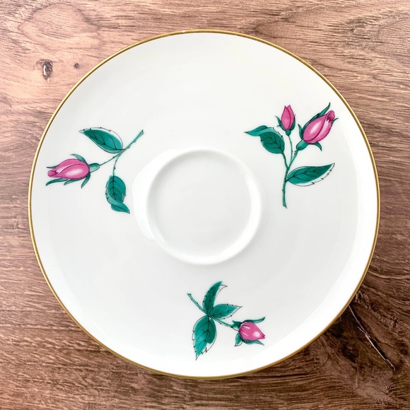 1952 Easterling Bavaria Radiance - Pink Roses Gold Trim - Saucer - Picture 1 of 2